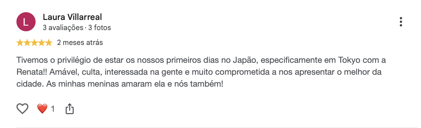 Avaliação no Google 1